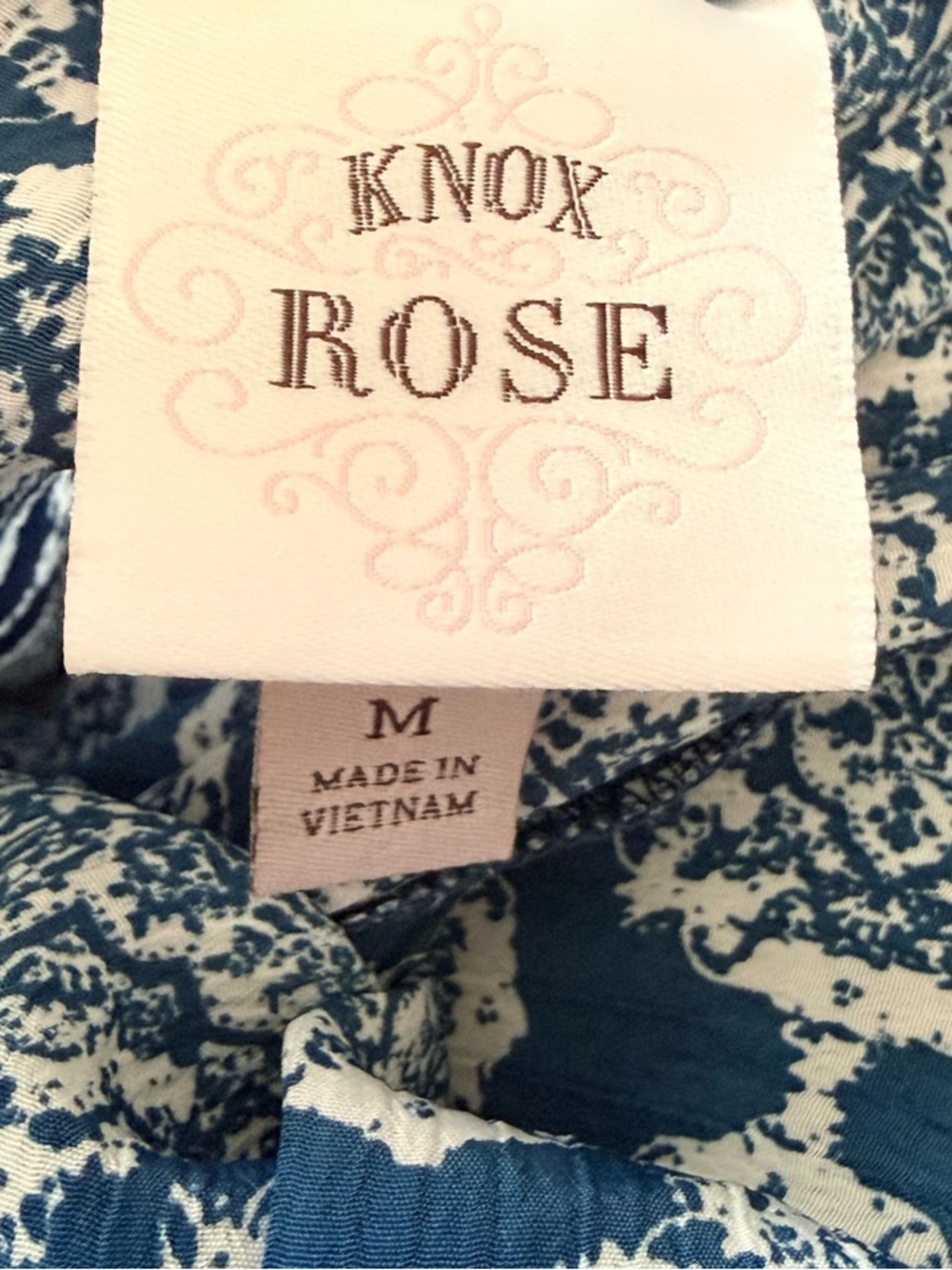 Knox Rose Navy and White Patterned Maxi Skirt Size Medium - Picture 5 of 6